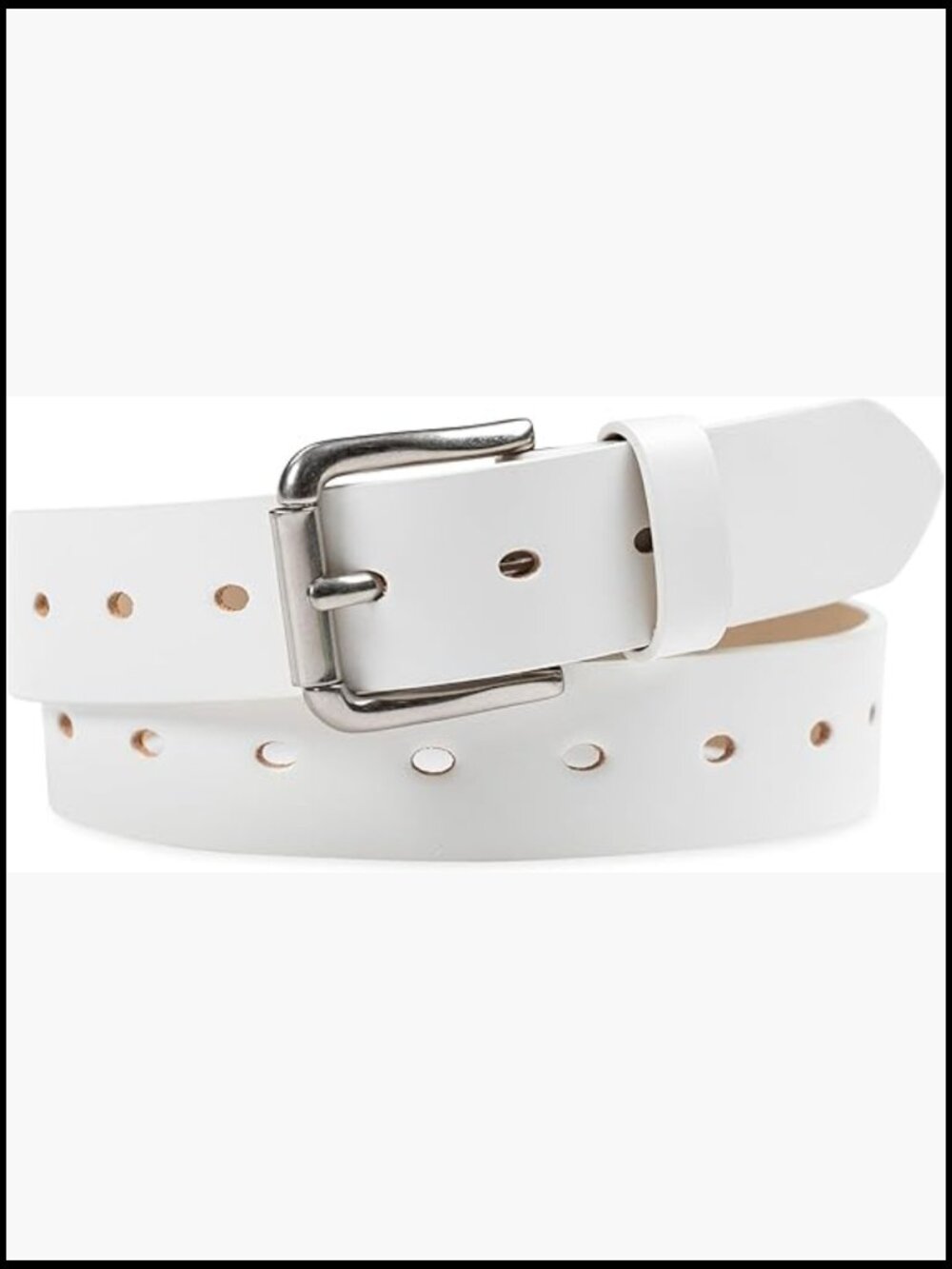 Fully Adjustable Perforated Jean Workwear Belt with Roller Bar Buckle